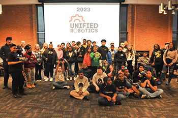 Group photos of students who participated in the the 2023 SOKY Unified Robotics Competition