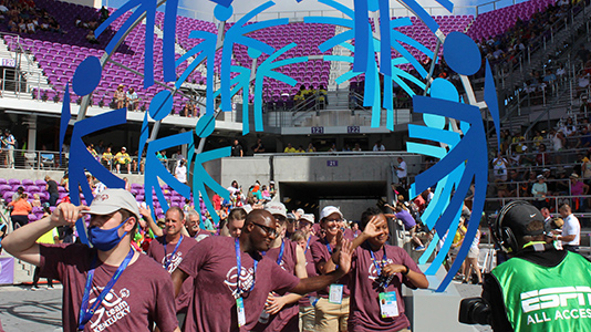 Team Kentucky athletes entering Opening Ceremonies at the 2022 USA Games.