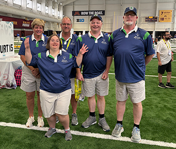 Team Kentucky bocce delegation at their venue.