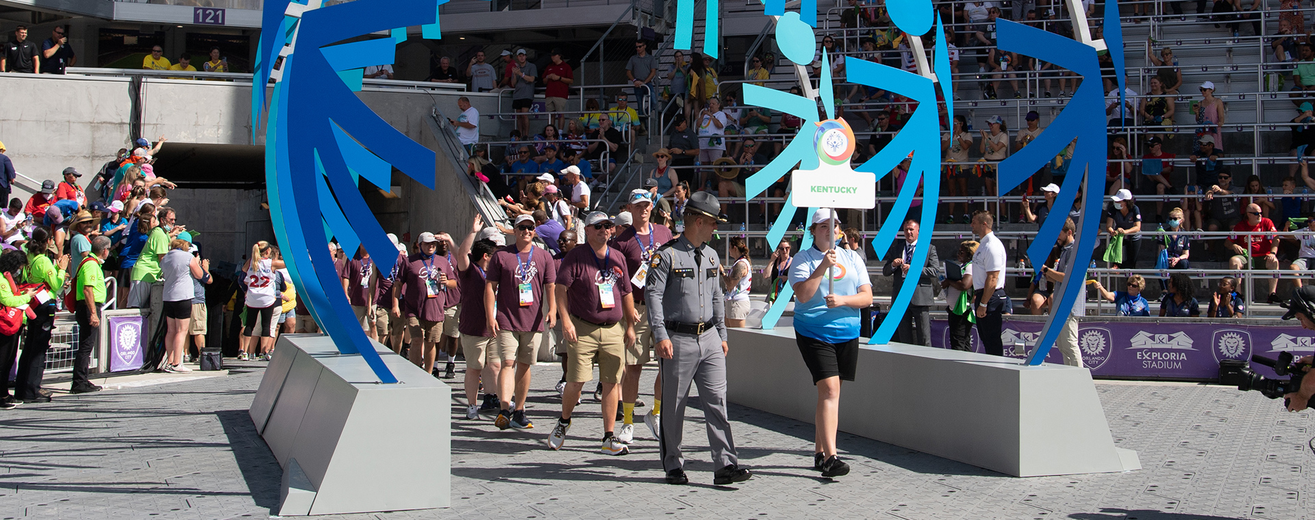 Team Kentucky entering the Opening Ceremonies at the 2022 USA Games.