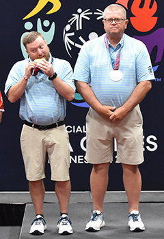 Troy Pickens and James Cheely on the medal stand.