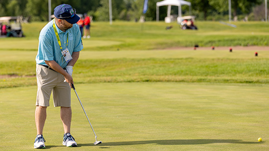 Troy Pickens on the putting green.